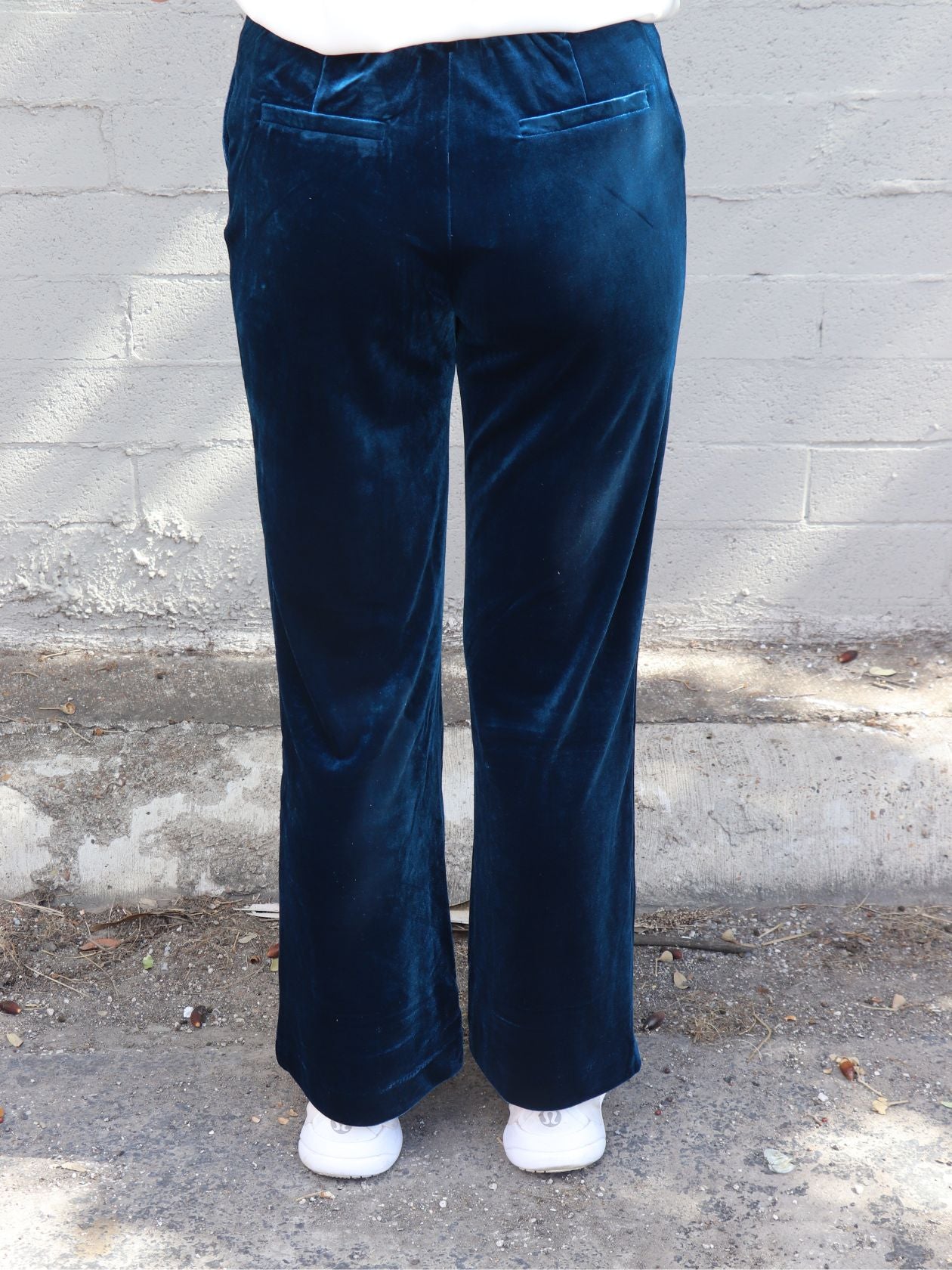 Midnight Blue Velvet Moleskin Bootcut Trousers | SilkFred